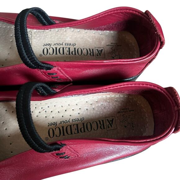 Arcopedico Shawna Red Leather Mary Jane Ballet Shoes Flats Sz EU 40 US 9 - Picture 8 of 12